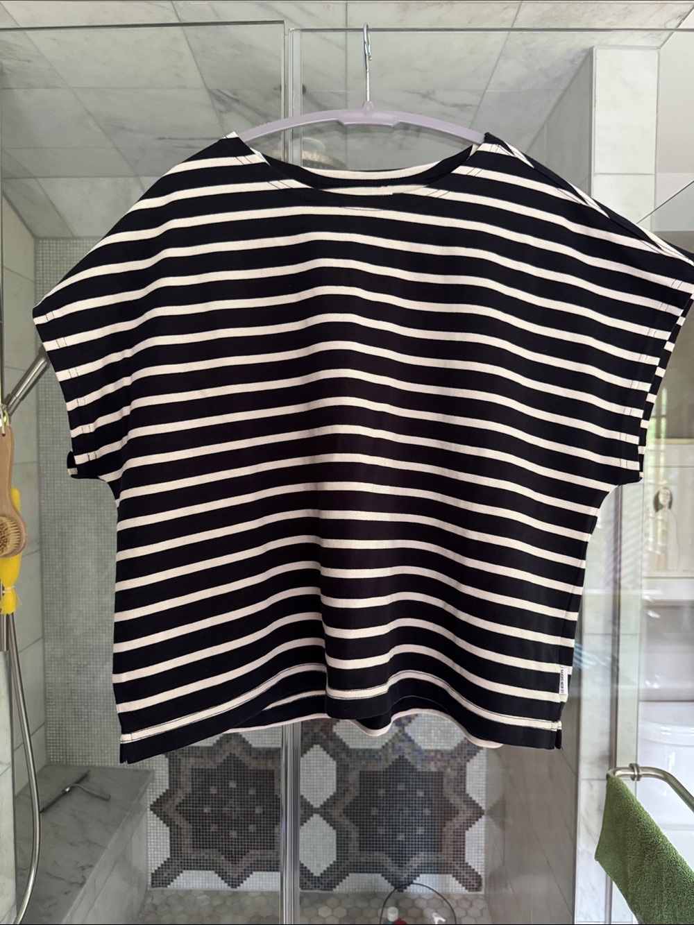 Le Bon Shoppe Manon Navy and White Striped Women's Top